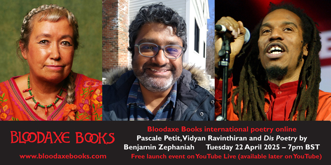 Launch reading with Pascale Petit, Vidyan Ravinthiran and Dis Poetry by Benjamin Zephaniah