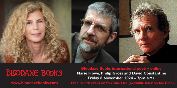 Launch reading by Marie Howe, Philip Gross and David Constantine